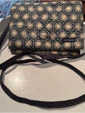 Bella Taylor Navy and Cream Quilted Crossbody Bag